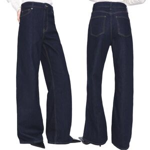 ZARA High-Waist Wide-Leg Jeans - Dark Wash